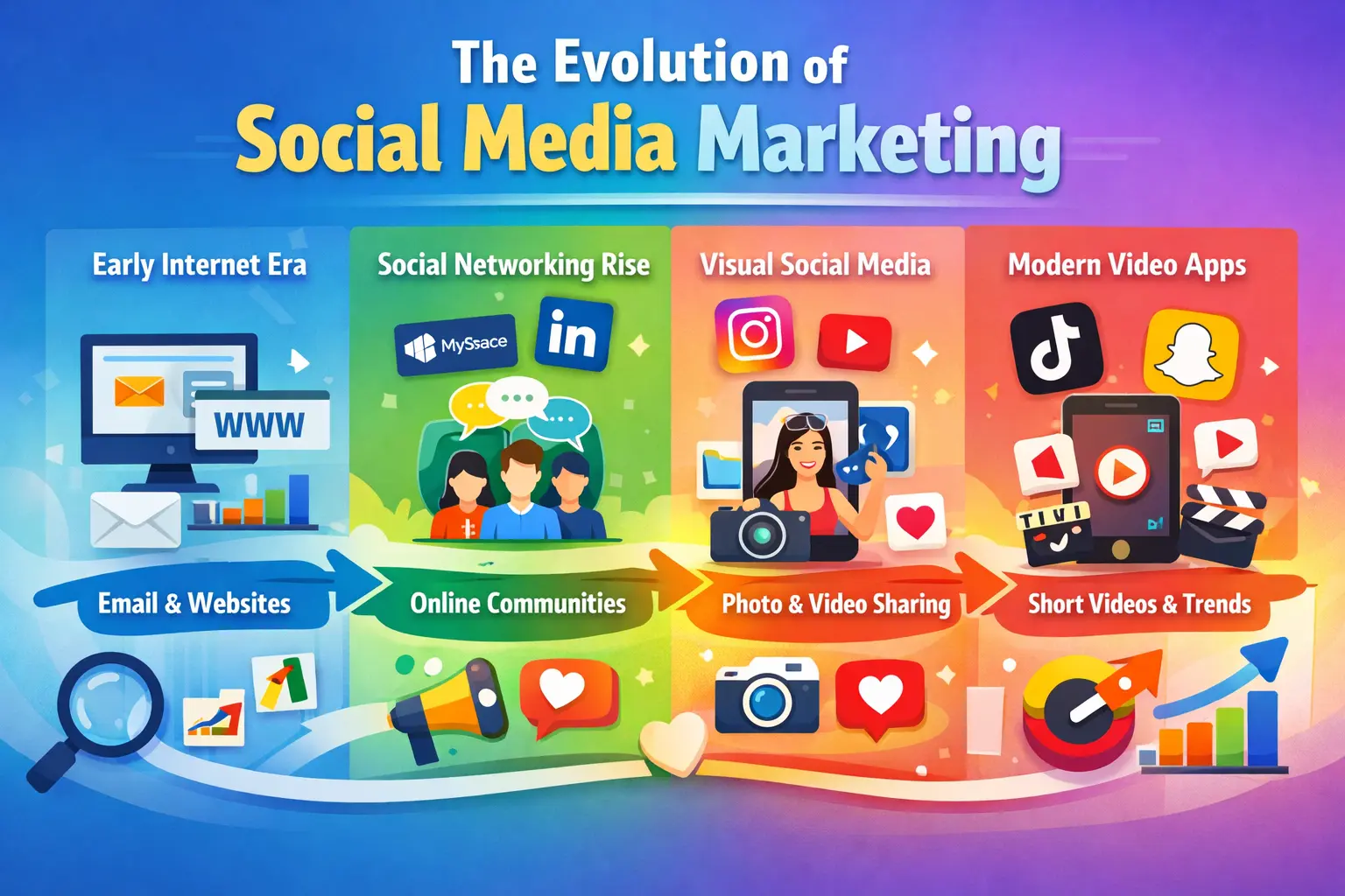 The Evolution of Social Media Marketing From Early Platforms to Modern Apps